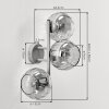 Applique murale Koyoto sable, set de 2, abat-jour ronds en verre cannelé ambre et clair