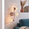 Applique murale moderne Koyoto structure sable avec 3 abat-jour ronds en verre clair