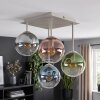 Plafonnier Gastor, 4 abat-jour ronds en verre multicolores pour la table à manger