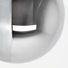 Applique murale sphérique Gastor moderne en verre fumé chromé avec douille E14