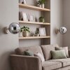 Applique murale moderne Gastor en lot de 2 avec abat-jour ronds en verre fumé chromé