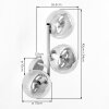Applique murale rétro Gastor, lot de 2, avec 3 abat-jour ronds en verre ambre