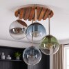 Plafonnier moderne Gastor ø 39,5 cm à 4 abat-jour bleus, verts, chromés, fumés et clairs
