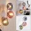 Applique murale moderne Gastor avec trois abat-jour ronds en verre multicolores, E14