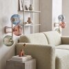 Applique murale Koyoto moderne, lot de 2, à 3 lumières en verre bleu, vert, cuivré et clair