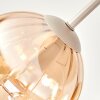 Plafonnier Koyoto à 5 lumières avec abat-jour ronds ambrés modernes en verre