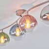 Plafonnier moderne Gastor à 4 abat-jour sphériques en verre multicolores