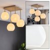 Plafonnier Ripoll moderne avec quatre abat-jour ronds en verre blanc suspendus