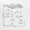 Plafonnier Ripoll moderne avec quatre abat-jour ronds en verre blanc suspendus