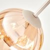Plafonnier Koyoto moderne à 5 abat-jour sphériques ambrés en verre cannelé