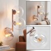 Applique murale moderne Gastor à trois abat-jour en verre clair, douilles E14