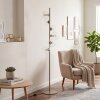Lampadaire Gastor à 6 lumières avec abat-jour ronds en verre clair, pour le coin lecture