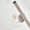 Lampadaire Gastor à 6 lumières avec abat-jour ronds en verre clair, pour le coin lecture
