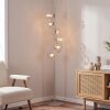 Lampadaire moderne Ripoll à 6 abat-jour ronds en verre clair en grappe