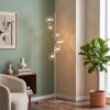 Lampadaire moderne Ripoll à 6 abat-jour ronds en verre clair en grappe