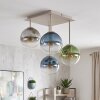 Plafonnier moderne Gastor, 4 lumières en grappe, abat-jour en verre multicolores