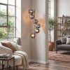 Lampadaire moderne Koyoto à six abat-jour sphériques chromés, piètement sable