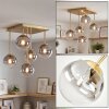 Suspension moderne Chehalis à 5 lumières avec abat-jour ronds en verre clair