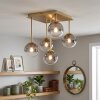 Suspension moderne Chehalis à 5 lumières avec abat-jour ronds en verre clair