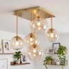 Plafonnier moderne Chehalis à 5 lumières en grappe, abat-jour sphériques ambre clair
