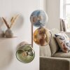 Applique murale moderne Koyoto, 3 lumières avec abat-jour sphériques bleus en verre