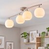 Plafonnier moderne Koyoto à 4 lumières avec barre courbée et abat-jour ronds