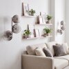 Applique murale moderne Koyoto, lot de 2, trois abat-jour ronds fumés verticaux