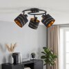 Plafonnier moderne Alsen à 3 lumières, abat-jour noirs et dorés orientables