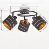 Plafonnier moderne Alsen à 3 lumières, abat-jour noirs et dorés orientables