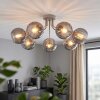 Plafonnier moderne Koyoto, 7 lumières en grappe, structure sable, abat-jour fumés