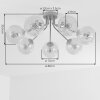 Plafonnier moderne Koyoto en grappe, 7 lumières, abat-jour ronds en verre clair