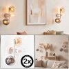 Applique murale à trois lumières Koyoto, lot de 2, abat-jour fumé, ambre et clair