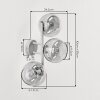 Applique murale à trois lumières Koyoto, lot de 2, abat-jour fumé, ambre et clair