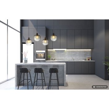 NOWA Toy suspension allongée 4-flammes, lampe suspendue moderne pour îlot de cuisine