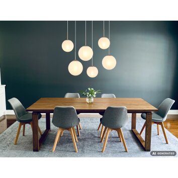 NOWA Kop suspension luminaire 6 flammes E27 moderne pour salle à manger, cuisine, salon
