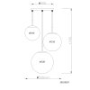 NOWA Kop suspension luminaire pour salle à manger, à 3 globes, style moderne, E27