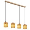 NOWA Leeds lustre suspension 4 flammes moderne E14 87 cm pour salle à manger et salon
