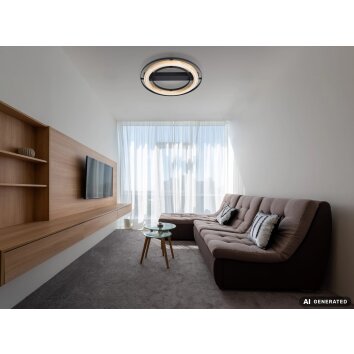 NOWA Rilas plafonnier LED à anneaux moderne Ø 46 cm 21 W 3000 K 2600 lm