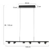 Steinhauer Marcadore suspension LED linéaire à 6 spots orientables, longueur 120 cm