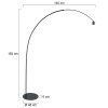 Steinhauer Lampadaire arqué moderne Curve à structure métallique, dimmable pour le canapé