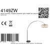 Steinhauer Sparkled Light lampadaire arc réglable E27, 240 cm, 245 cm, moderne