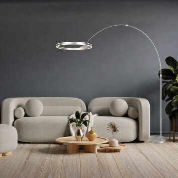 Steinhauer Ringlux lampadaire arc sur pied salon LED réglable 2 points lumineux 240 cm