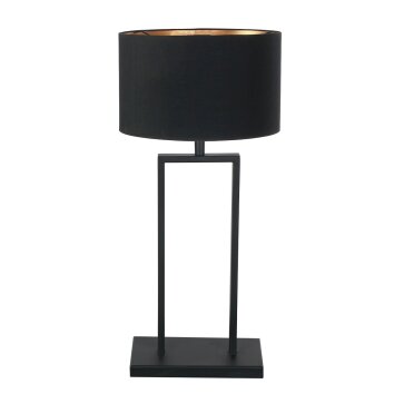 Steinhauer Lampe à poser Stang moderne, structure rectangulaire ouverte, abat-jour noir