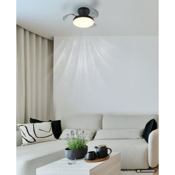 Globo Zavala plafonnier LED design hélice, luminaire de plafond moderne