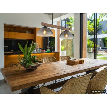 NOWA Romy suspension luminaire E27 à 2 lumières longueur 85 cm pour table à manger et cuisine