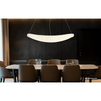 Globo Kristalla suspension pour table à manger LED allongée 105 cm 4520 lm 40 W