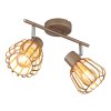 Globo Olin plafonnier spots, spot plafond double à grille, 2 flammes, moderne
