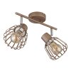 Globo Olin plafonnier spots, spot plafond double à grille, 2 flammes, moderne