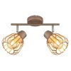 Globo Olin plafonnier spots, spot plafond double à grille, 2 flammes, moderne