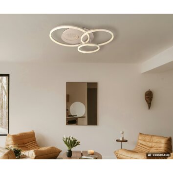 Globo Sanford plafonnier LED moderne à anneaux pour salon et salle à manger
